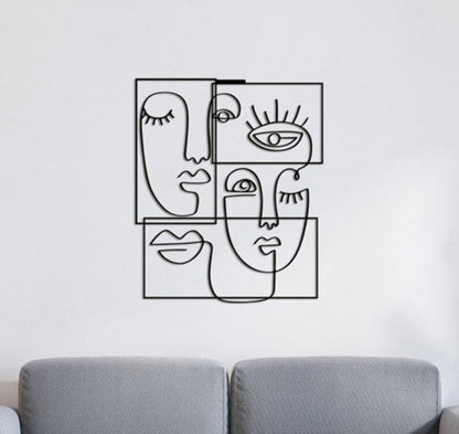 Adorno de Pared Artesanal en Hierro – Hecho a Mano - Caras Picasso