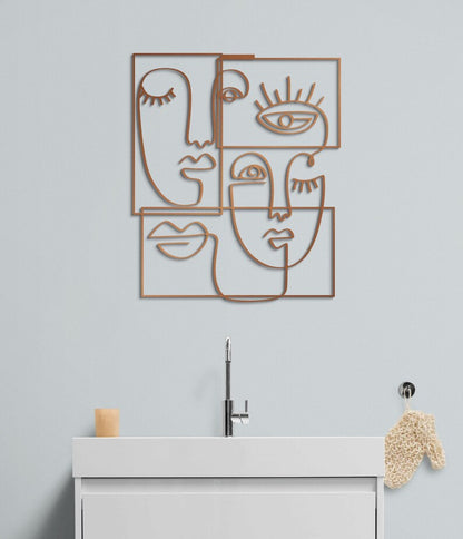 Adorno de Pared Artesanal en Hierro – Hecho a Mano - Caras Picasso