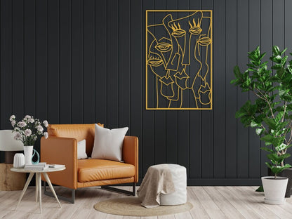 Adorno de Pared Artesanal en Hierro – Hecho a Mano - Caras Modernas