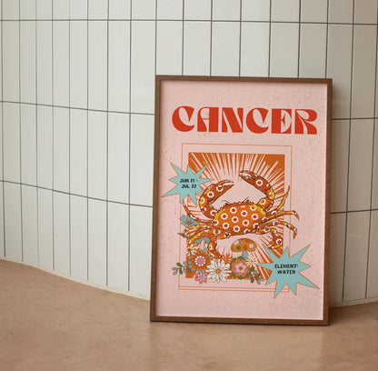 Cuadro Decorativo Póster, Zodiaco, Cancer II Colores