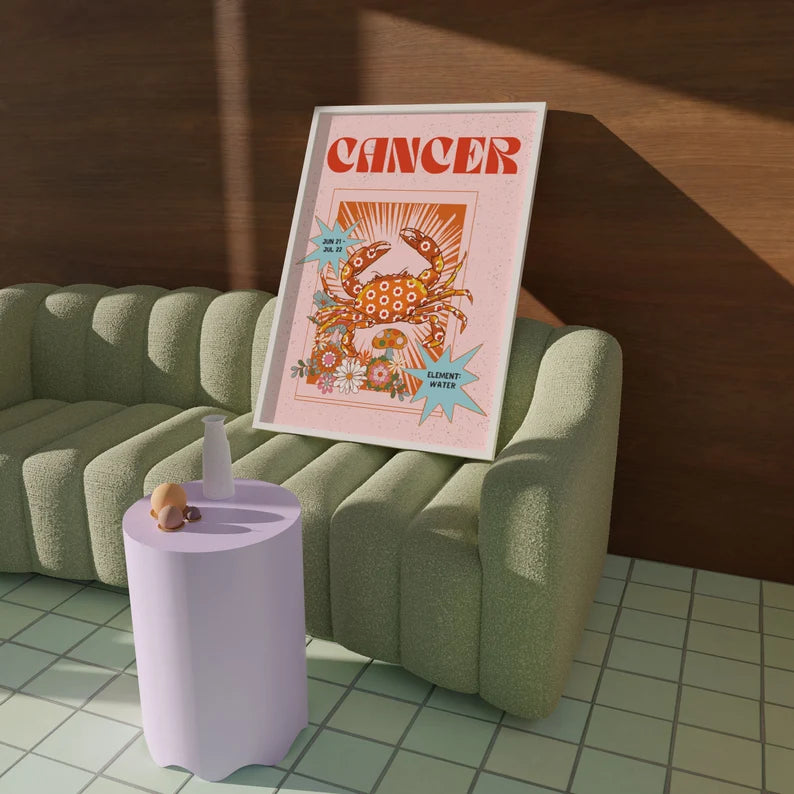 Cuadro Decorativo Póster, Zodiaco, Cancer II Colores