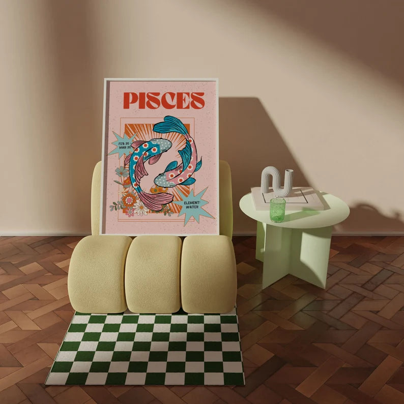 Cuadro Decorativo Póster, Zodiaco, Piscis