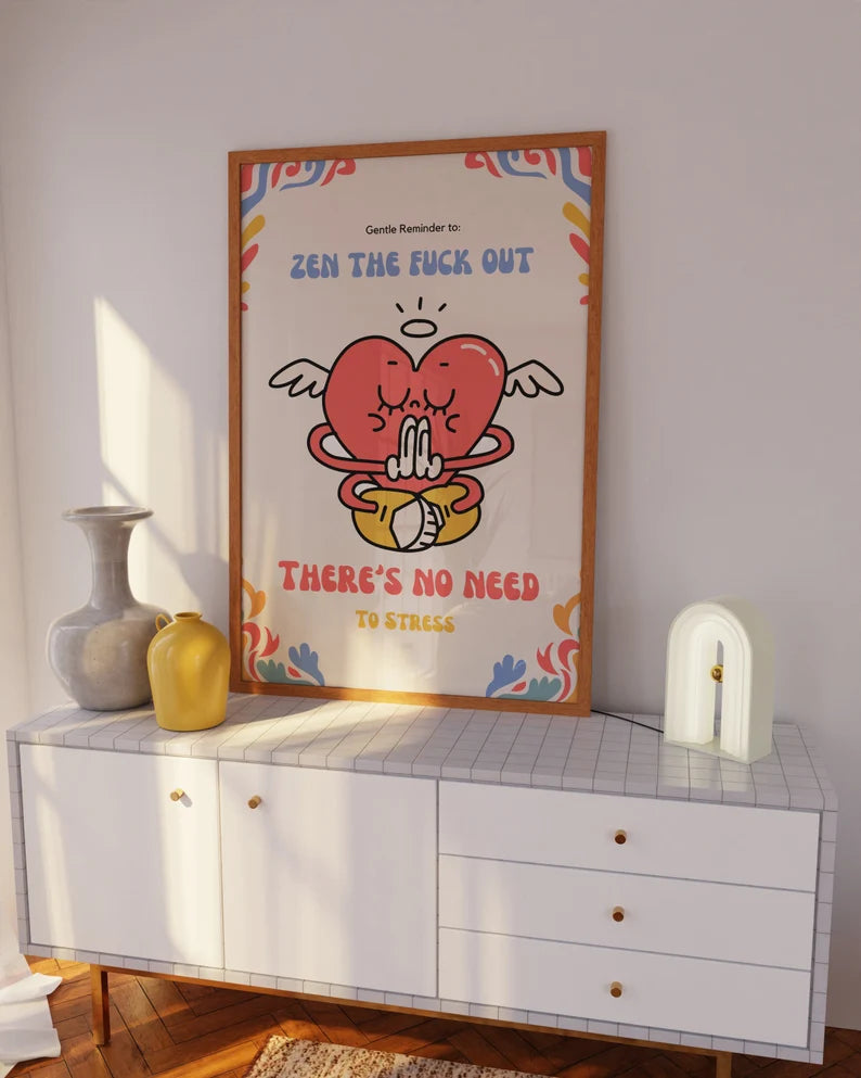 Cuadro Decorativo Frases, Motivación, Zen the Fuck out