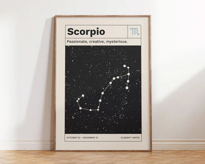 Cuadro Decorativo Póster, Zodiaco Escorpio II