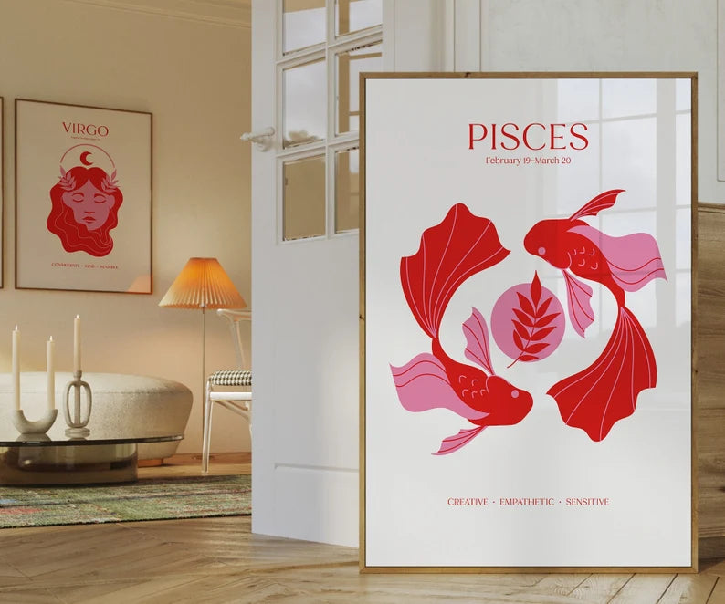 Cuadro Decorativo Póster, Zodiaco Piscis II