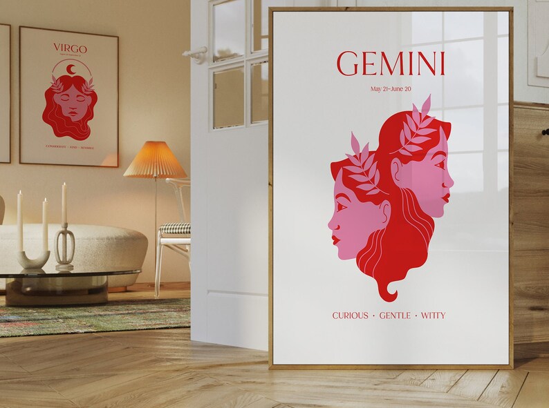 Cuadro Decorativo Póster, Zodiaco, Géminis