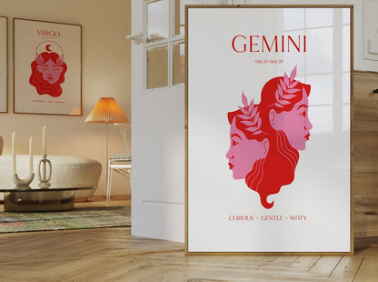 Cuadro Decorativo Póster, Zodiaco, Géminis