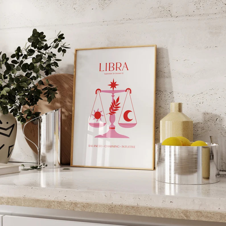 Cuadro Decorativo Póster, Zodiaco, Libra II