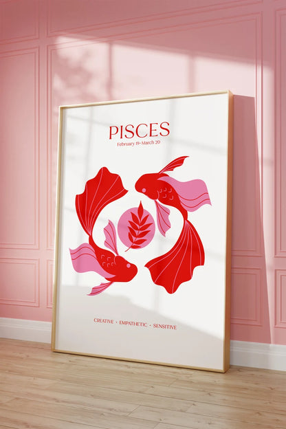 Cuadro Decorativo Póster, Zodiaco Piscis II