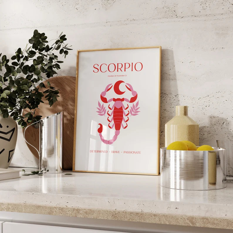 Cuadro Decorativo Póster, Zodiaco, Escorpio II