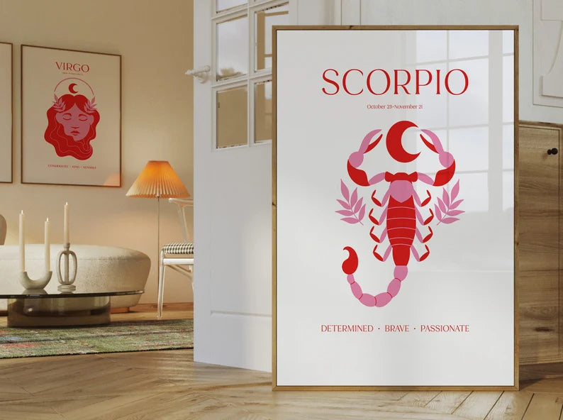 Cuadro Decorativo Póster, Zodiaco, Escorpio II