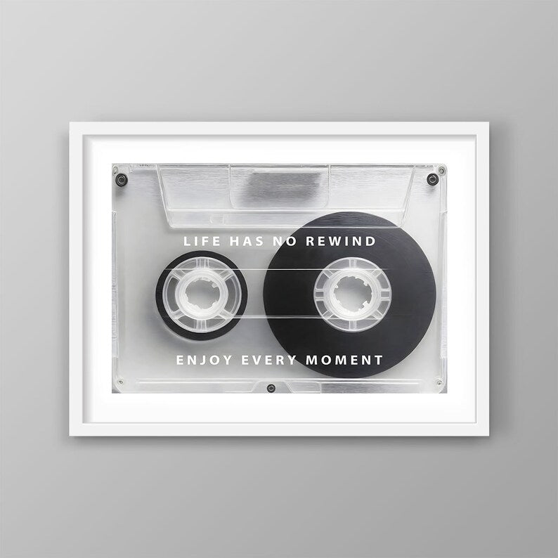 Cuadro Decorativo Música, Cassette, Frases