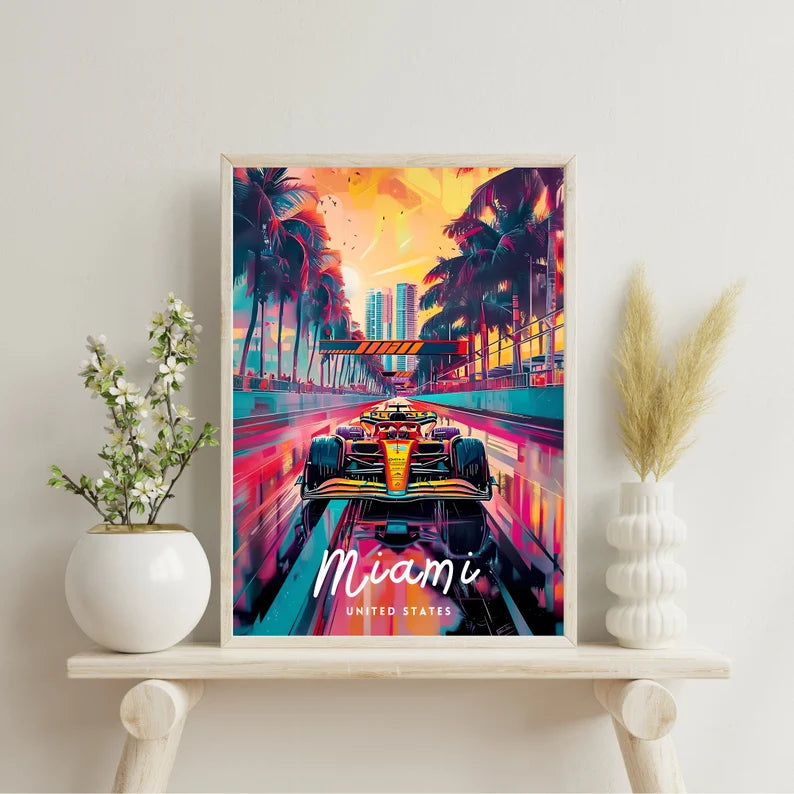Cuadro Decorativo Póster F1, Fórmula 1, Miami