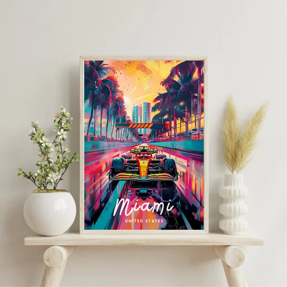 Cuadro Decorativo Póster F1, Fórmula 1, Miami
