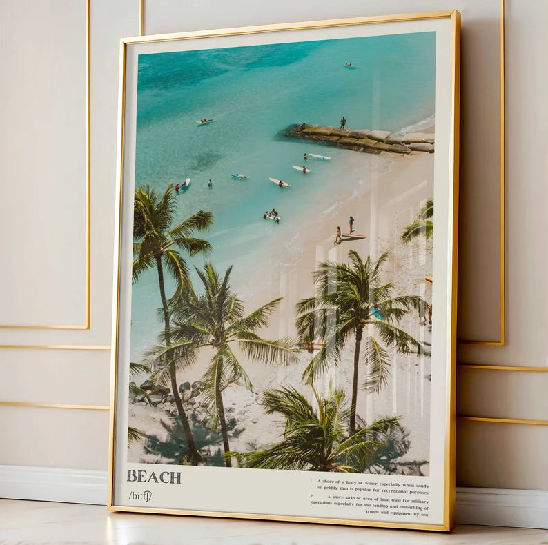 Cuadro Decorativo Playa, Palmeras, Póster