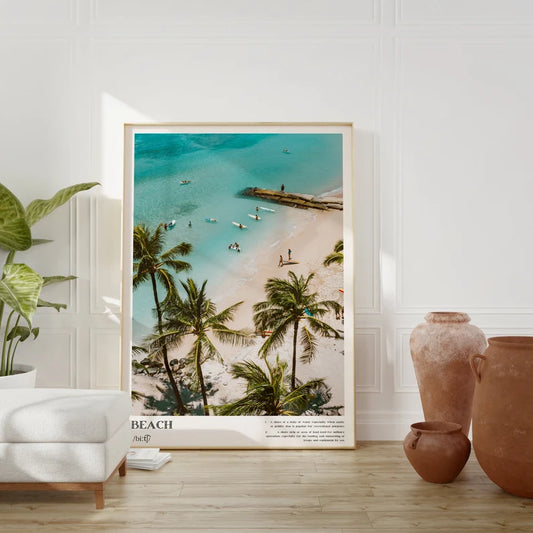 Cuadro Decorativo Playa, Palmeras, Póster