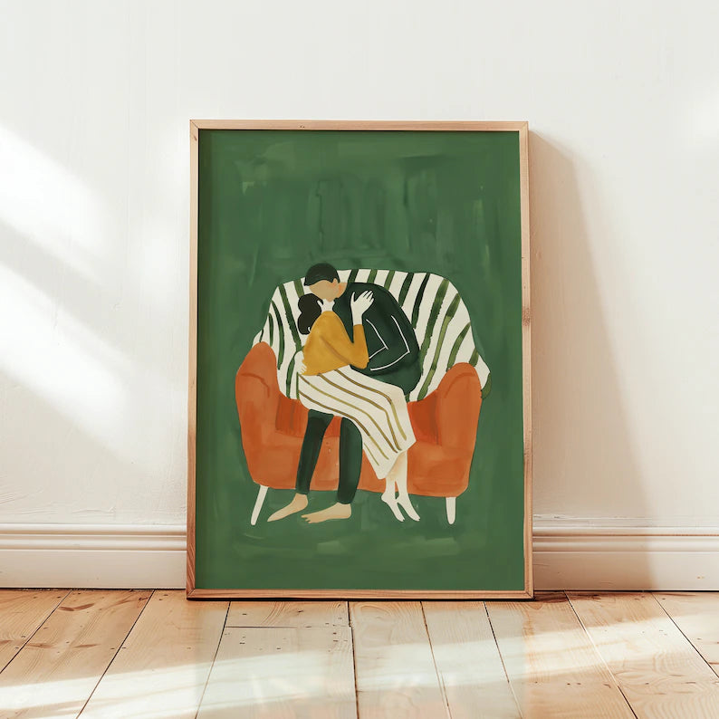 Cuadro Decorativo Abstracto, Marco Natural Ilustraciones modernas