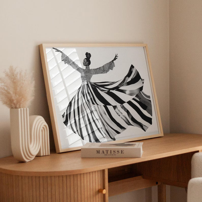 Cuadro Decorativo Abstracto, Marco Natural Ilustraciones modernas