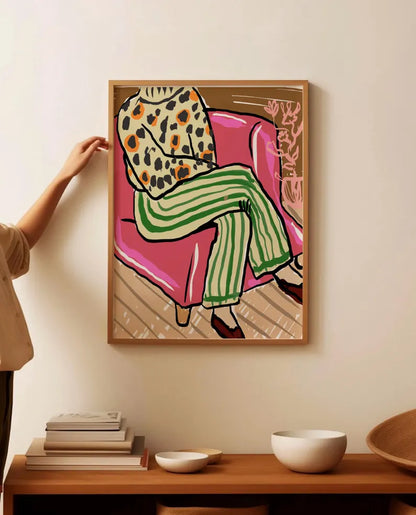 Cuadro Decorativo Abstracto, Marco Natural Ilustraciones modernas