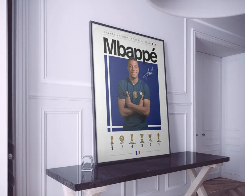 Cuadro Decorativo Póster Fútbol, Mbapé