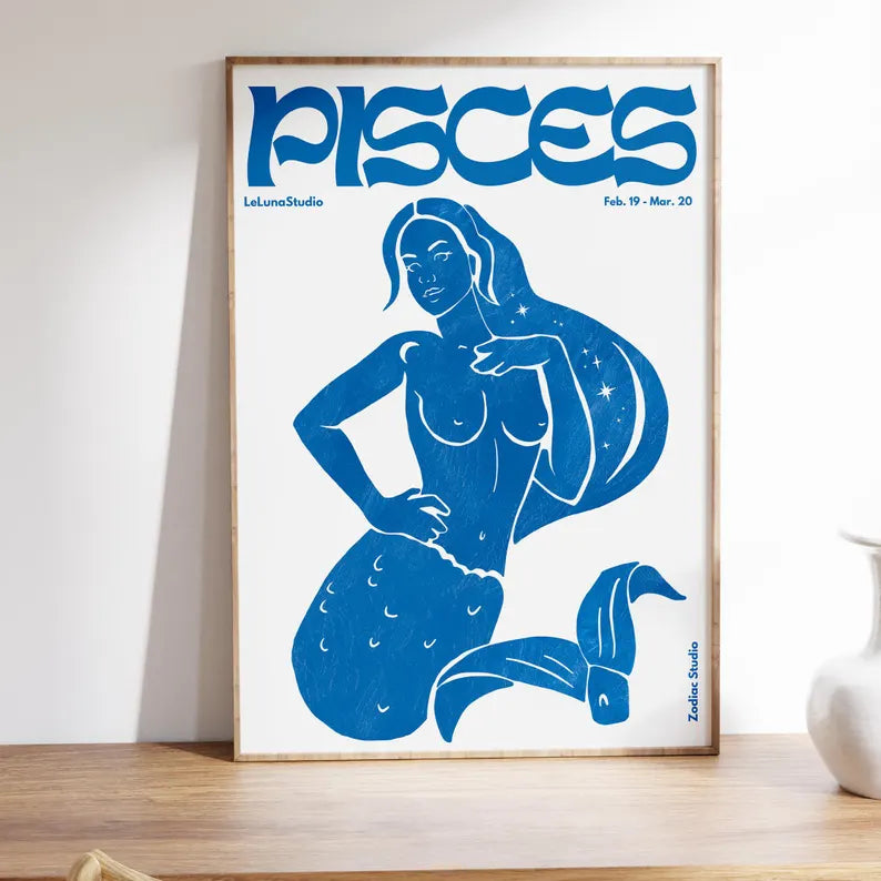 Cuadro Decorativo Póster, Zodiaco Piscis III