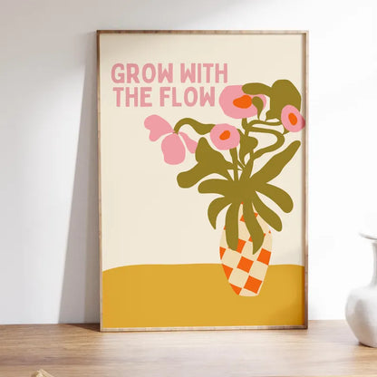 Cuadro Decorativo Póster, Motivación, Grow with the flow