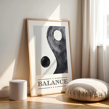 Cuadro Decorativo Póster, Motivación, Balance, Ying y Yang