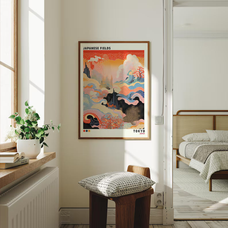 Cuadro Decorativo Abstracto, Japandi, Decoración Japonesa XI