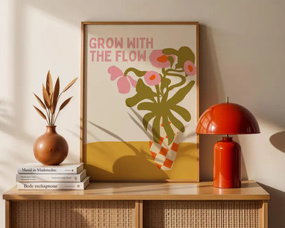 Cuadro Decorativo Póster, Motivación, Grow with the flow