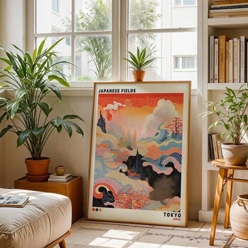 Cuadro Decorativo Abstracto, Japandi, Decoración Japonesa XI