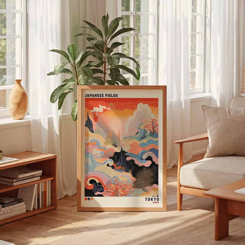 Cuadro Decorativo Abstracto, Japandi, Decoración Japonesa XI