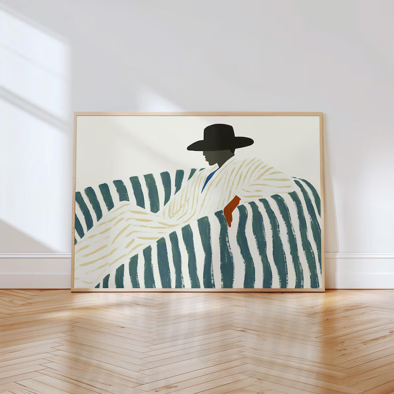 Cuadro Decorativo Abstracto, Marco Natural Ilustraciones modernas