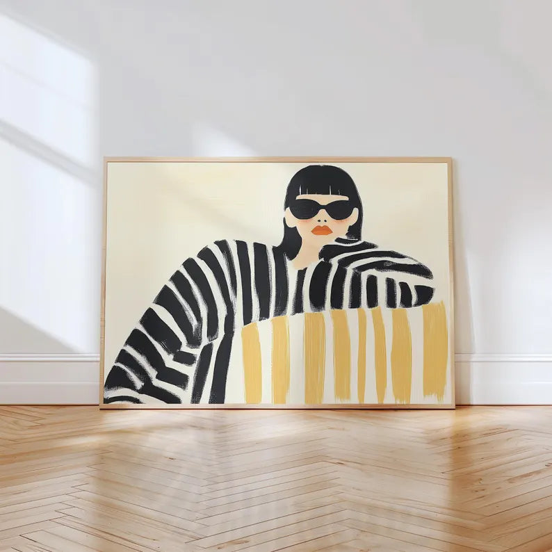 Cuadro Decorativo Abstracto, Marco Natural Ilustraciones modernas