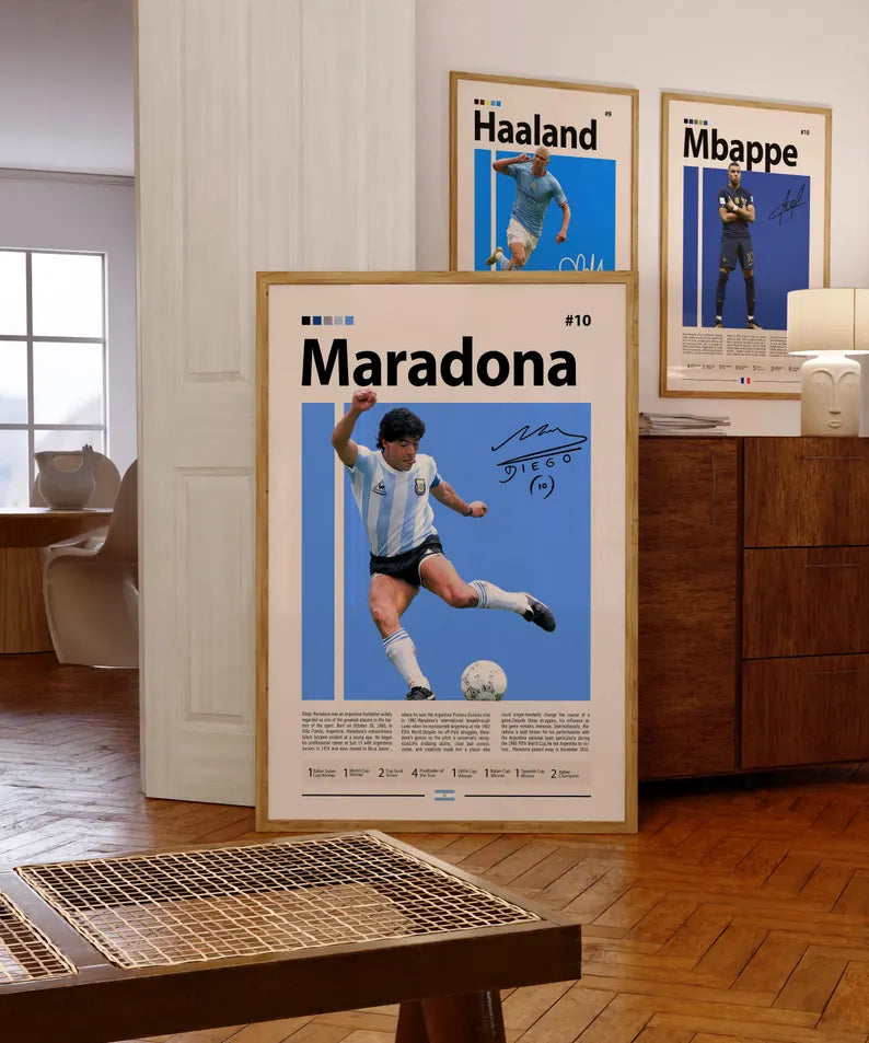Cuadro Decorativo Póster Fútbol, Maradona