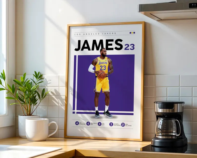 Cuadro Decorativo Póster Basketball James