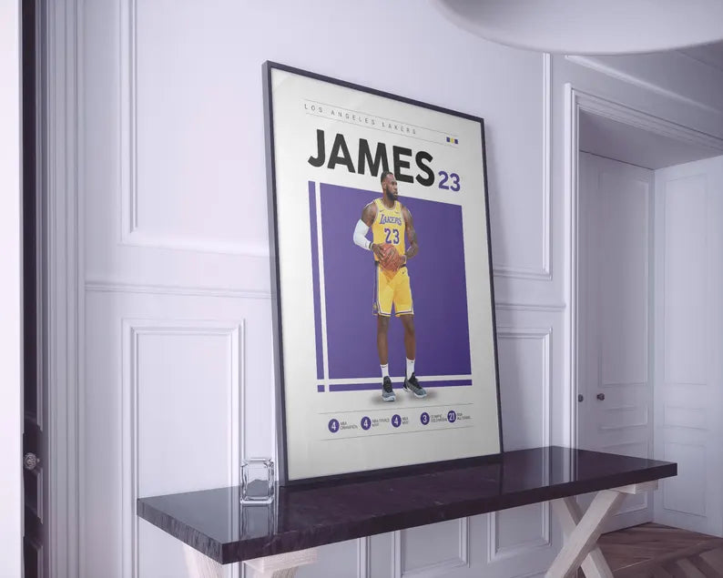 Cuadro Decorativo Póster Basketball James
