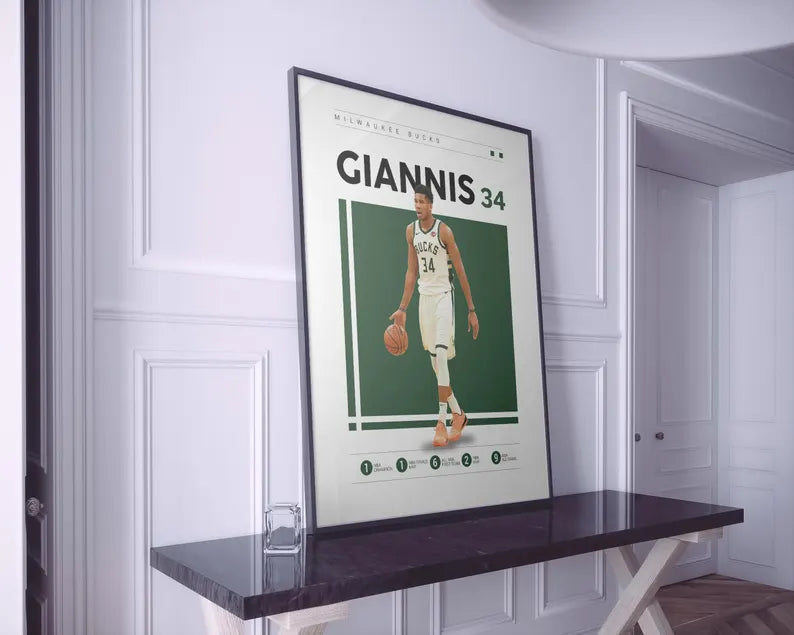 Cuadro Decorativo Póster Basketball Giannis