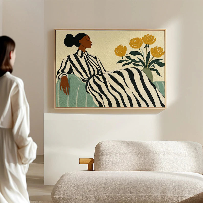Cuadro Decorativo Abstracto, Marco Natural Ilustraciones modernas