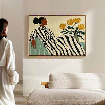 Cuadro Decorativo Abstracto, Marco Natural Ilustraciones modernas