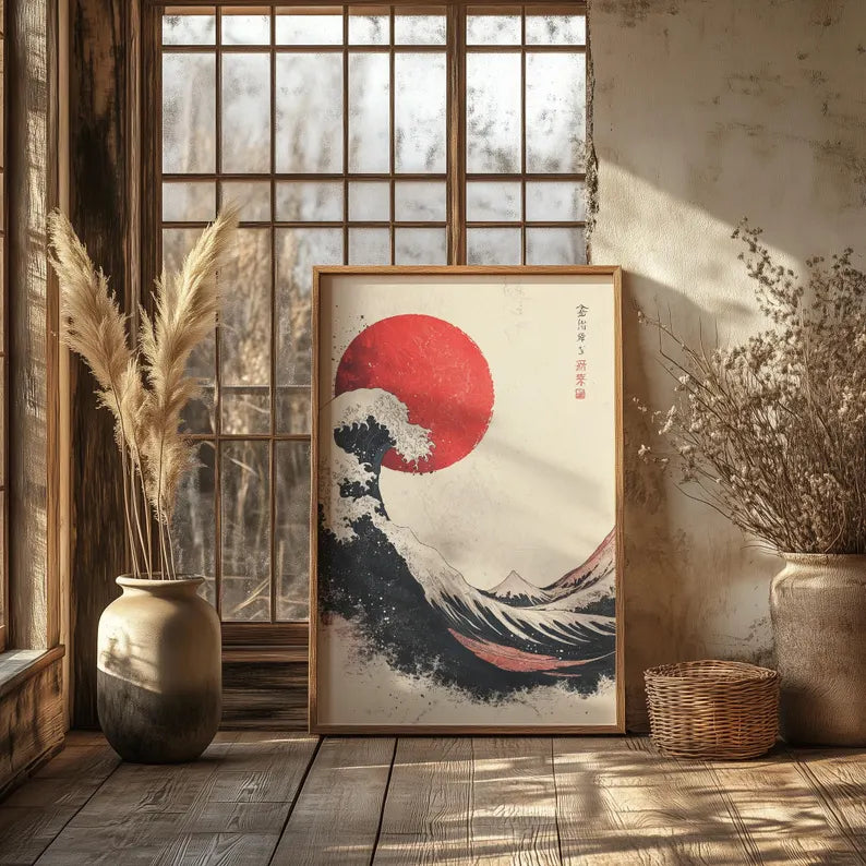 Cuadro Decorativo Póster La gran ola de Kanagawa Japón