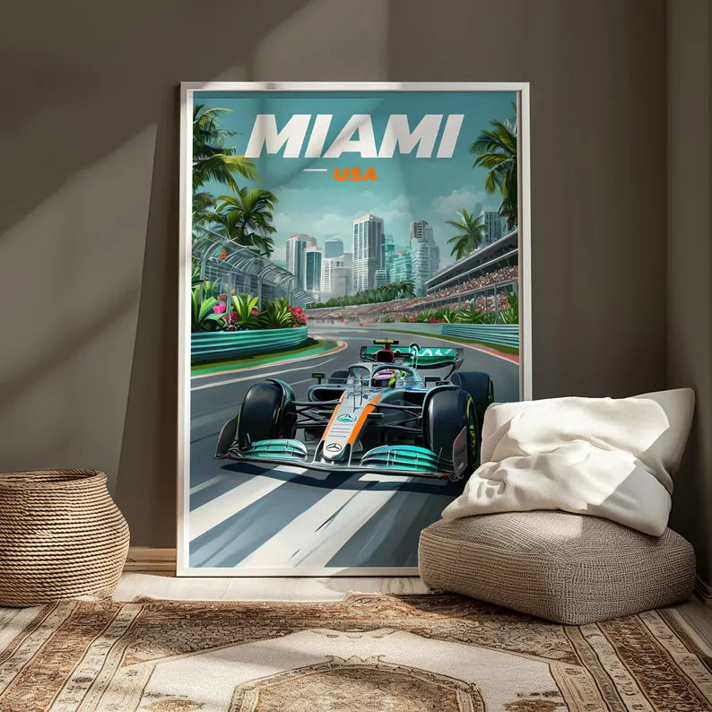 Cuadro Decorativo Póster F1, Fórmula 1, Miami II