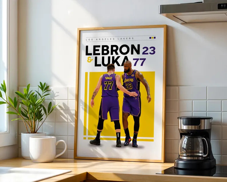 Cuadro Decorativo Póster Basketball Lebron Luka