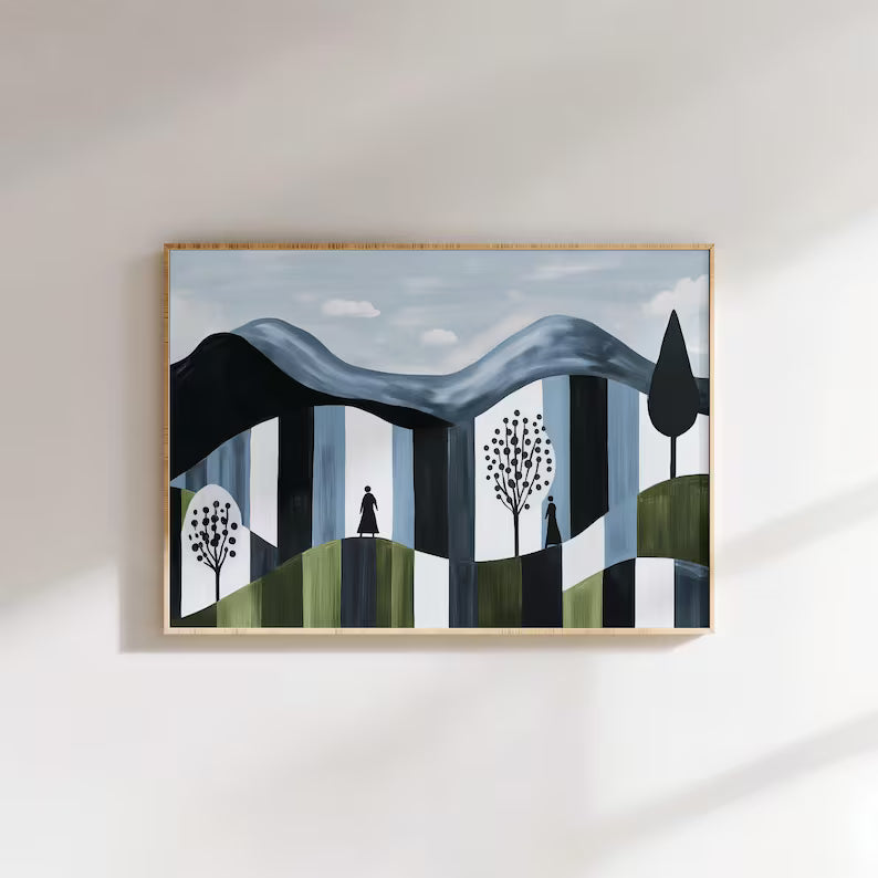 Cuadro Decorativo Abstracto, Marco Natural Ilustraciones modernas