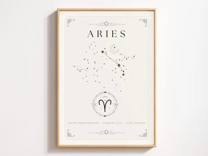 Cuadro Decorativo Póster, Zodiaco Aries VII