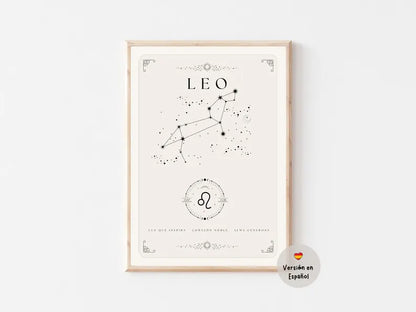 Cuadro Decorativo Póster, Zodiaco Leo VII