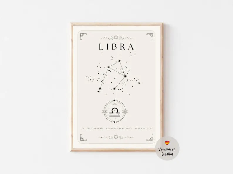 Cuadro Decorativo Póster, Zodiaco Libra VI