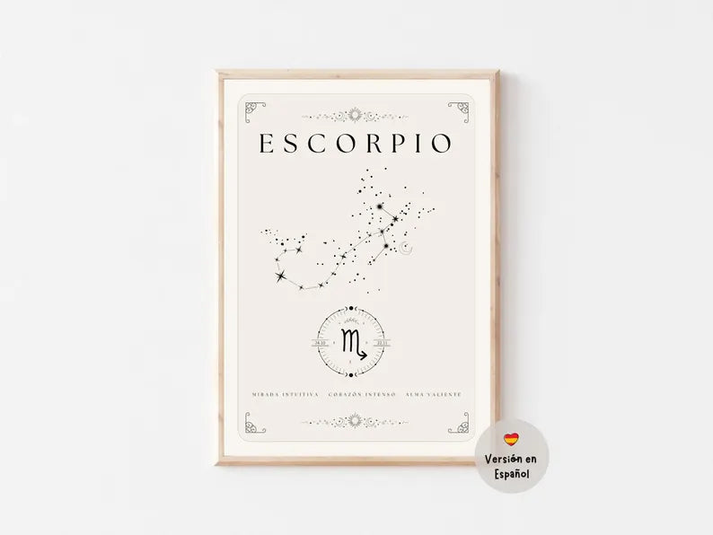 Cuadro Decorativo Póster, Zodiaco Escoripio VII