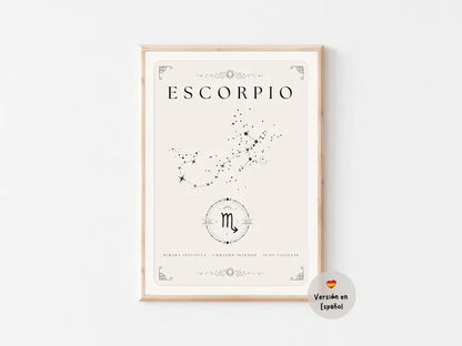 Cuadro Decorativo Póster, Zodiaco Escoripio VII