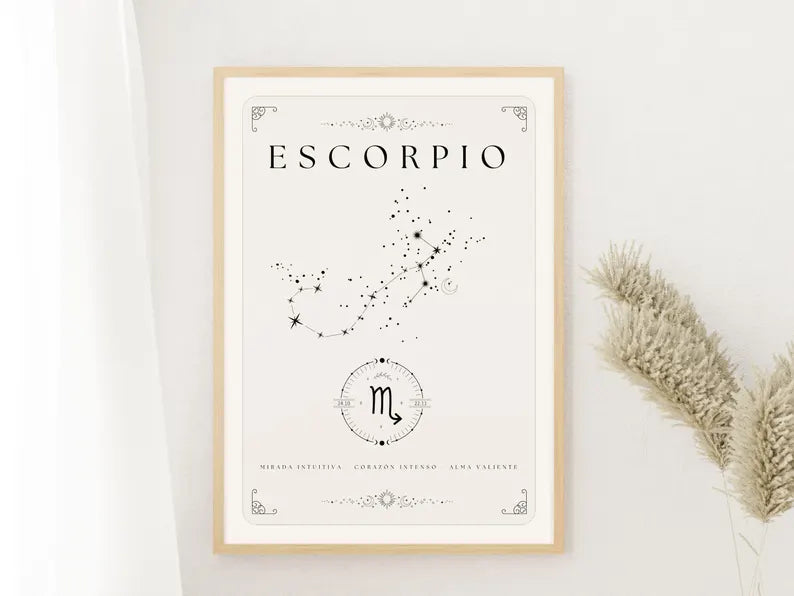 Cuadro Decorativo Póster, Zodiaco Escoripio VII