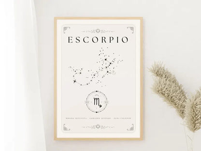 Cuadro Decorativo Póster, Zodiaco Escoripio VII